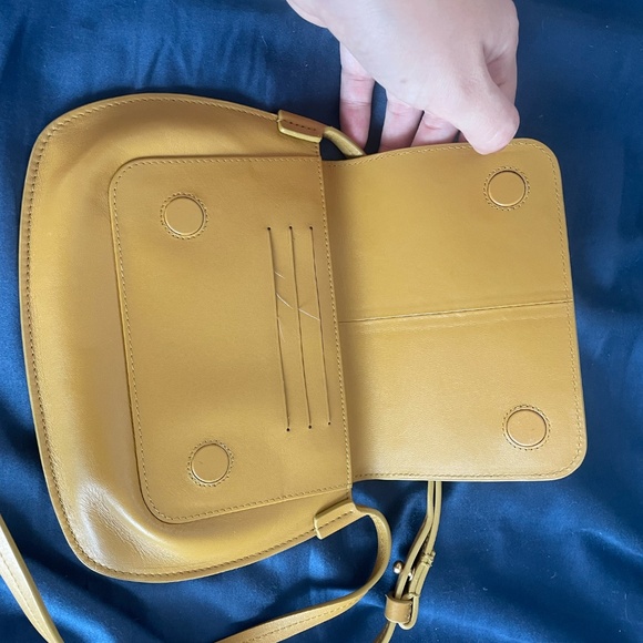 Adolfo Dominguez Mini Crossbody Bag Yellow Ochre Mustard - Picture 2 of 7